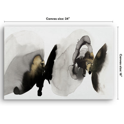 Black and White Modern Canvas Wall Art - Gallery Wrap - The ‘Flowing Rythm’ by Pi Creative Art