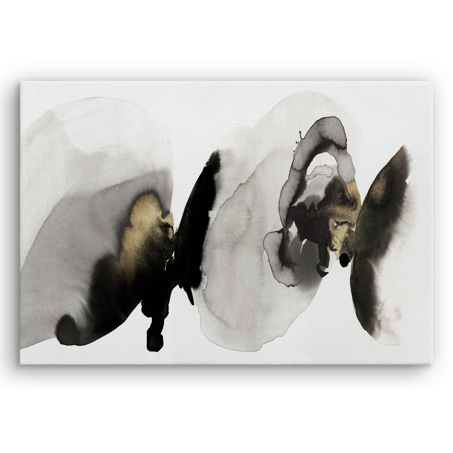 Black and White Modern Canvas Wall Art - Gallery Wrap - The ‘Flowing Rythm’ by Pi Creative Art