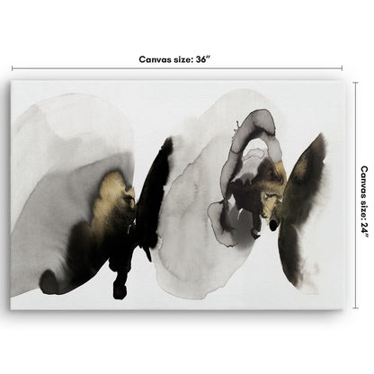Black and White Modern Canvas Wall Art - Gallery Wrap - The ‘Flowing Rythm’ by Pi Creative Art