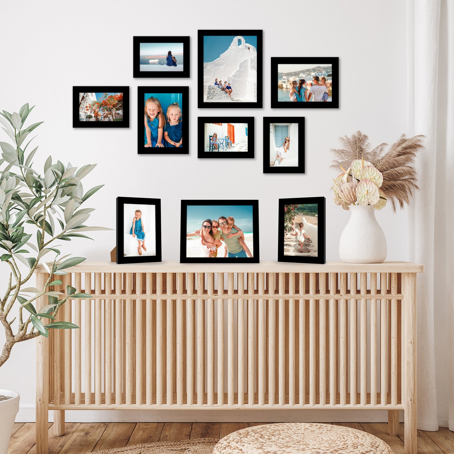 Americanflat | Set of 10 Picture Frames with Shatter-Resistant Glass | Gallery Wall Frame Set with Two 8x10, Four 5x7 and Four 4x6 Frames | Signature Collection | Black