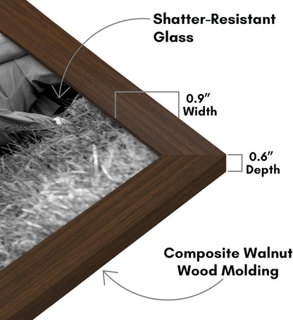 Americanflat | Set of 10 Picture Frames with Shatter-Resistant Glass | Gallery Wall Frame Set with Two 8x10, Four 5x7 and Four 4x6 Frames | Signature Collection | Walnut