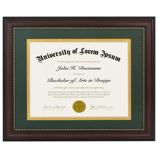 Americanflat Ornate 11x14 Frame With Gold Accent - Document Frame Certificate Frame Displays 8.5x11 Diplomas with Mat or Use as 11x14 Frame Without Mat - Vintage Antique Decor Style Frame