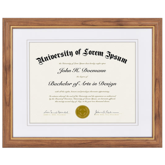 Americanflat Ornate 11x14 Frame - Document Frame Certificate Frame Displays 8.5x11 Diplomas with Mat or Use as 11x14 Frame Without Mat - Vintage Antique Decor Style Frame