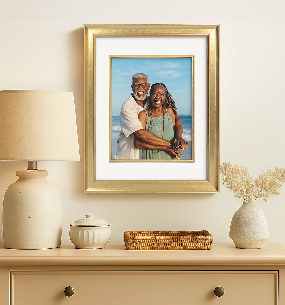 Americanflat Picture Frame With Shatter-Resistant Glass | Decorative Inner Mat Accent | Gallery-Style