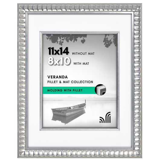 Americanflat Picture Frame With Shatter-Resistant Glass | Decorative Inner Mat Accent | Gallery-Style