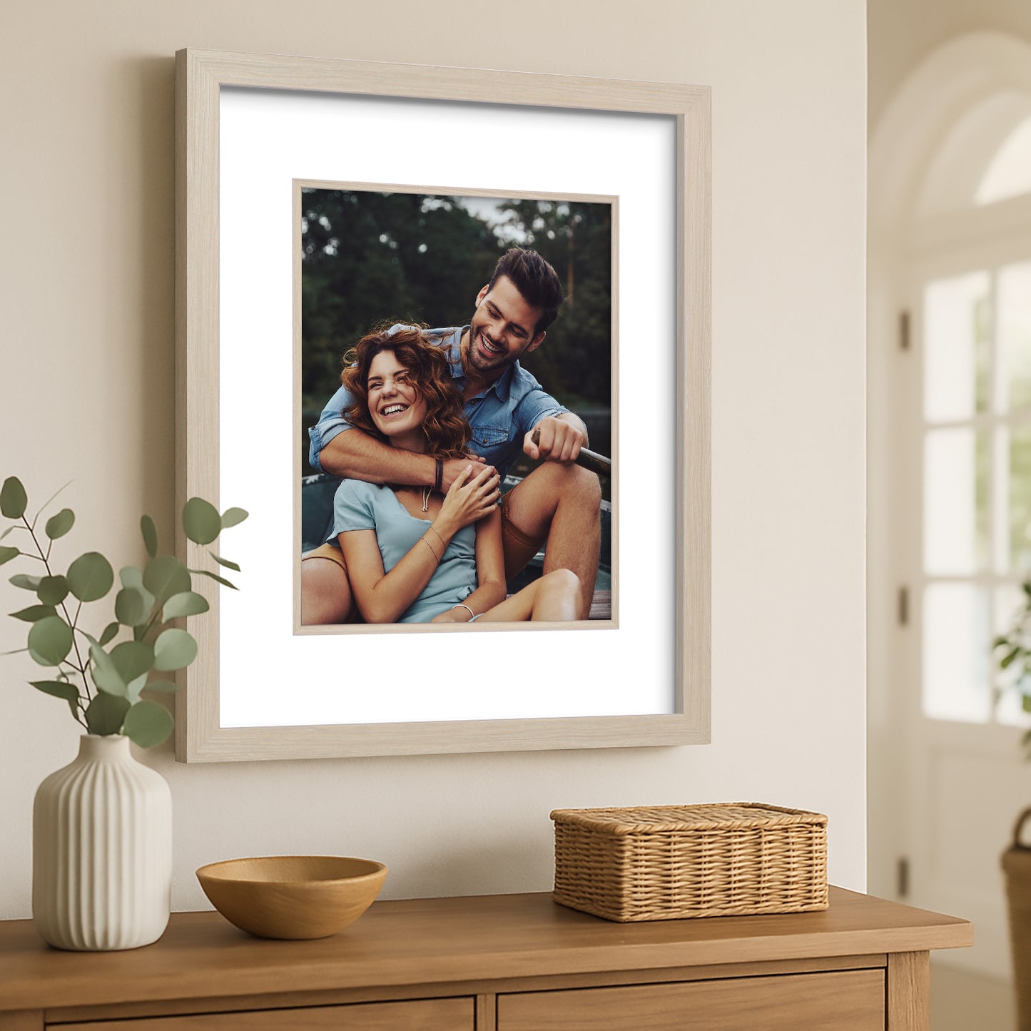 Americanflat Picture Frame With Polished Plexiglass | Decorative Inner Mat Accent | Classic Molding