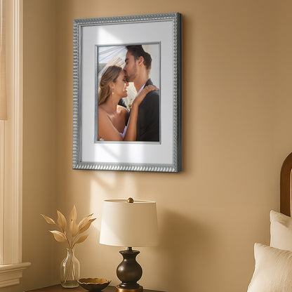Americanflat Picture Frame With Polished Plexiglass | Decorative Inner Mat Accent | Classic Molding