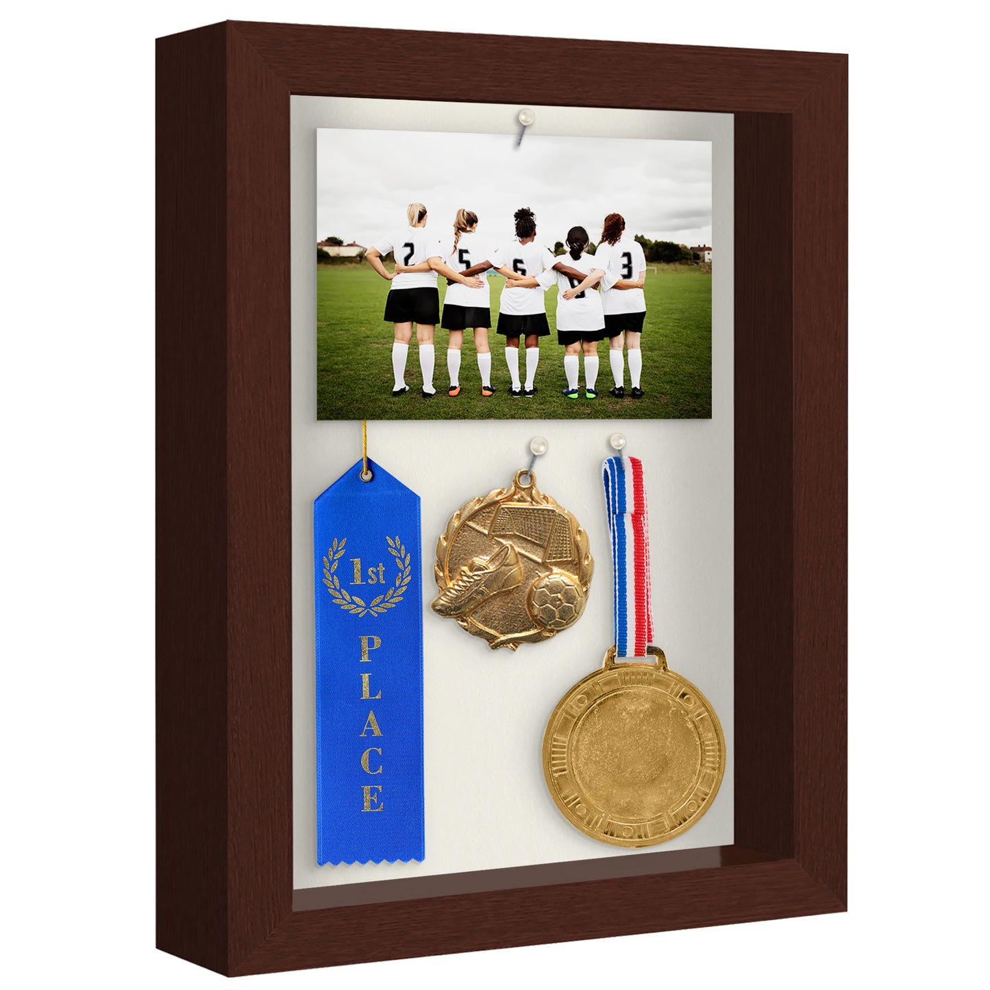 Shadow Box Frame with Soft Linen Back - Engineered Wood for Wall and Tabletop