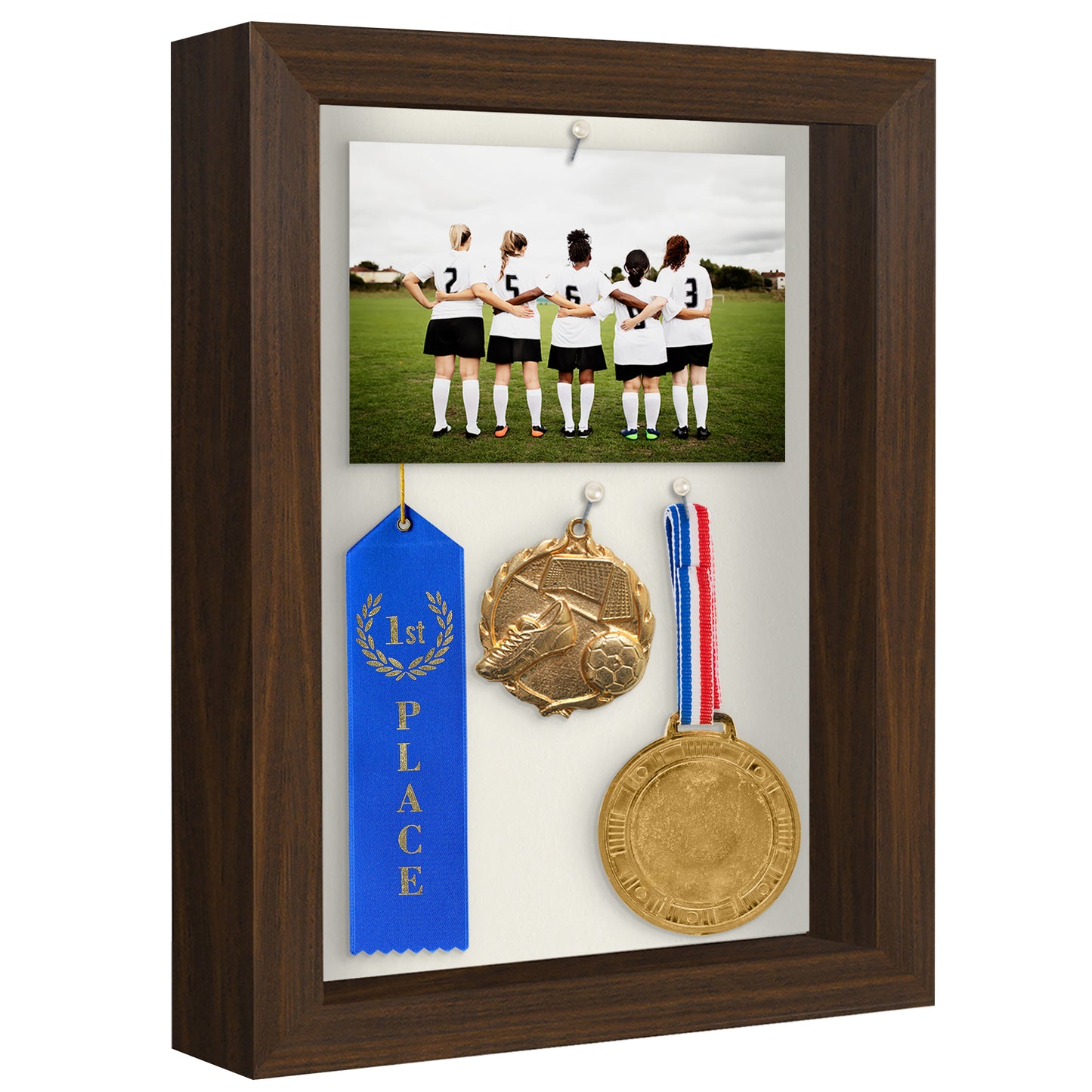 Shadow Box Frame with Soft Linen Back - Engineered Wood for Wall and Tabletop