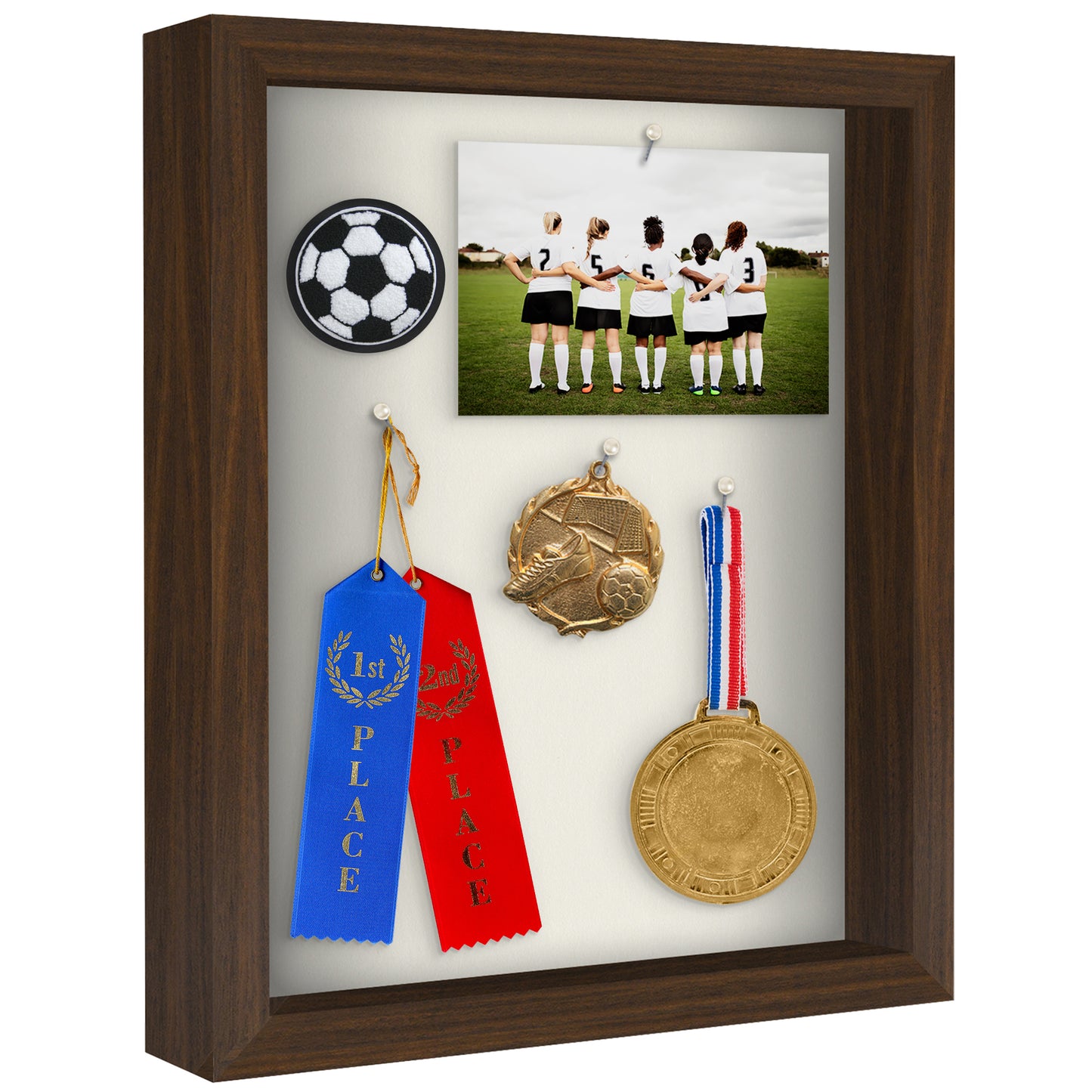 Shadow Box Frame with Soft Linen Back - Engineered Wood for Wall and Tabletop