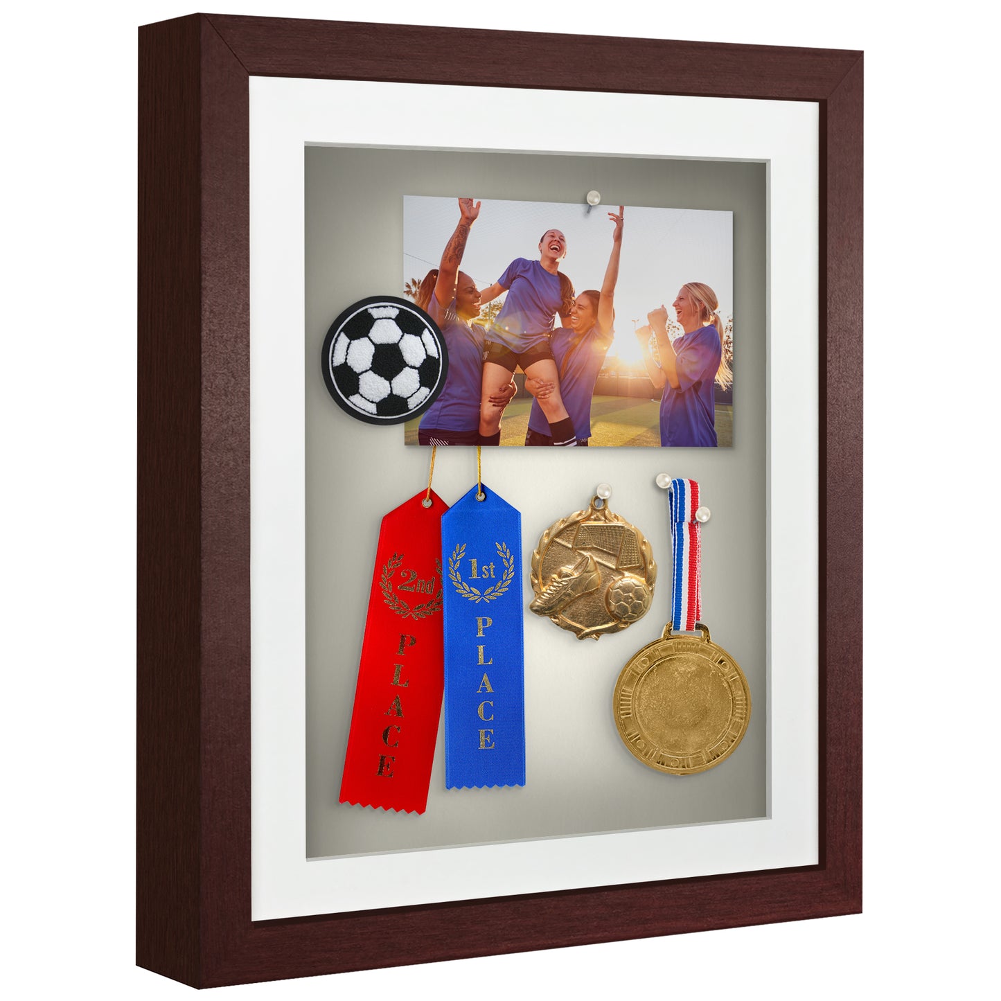 Shadow Box Frame with Soft Linen Back - Engineered Wood for Wall and Tabletop