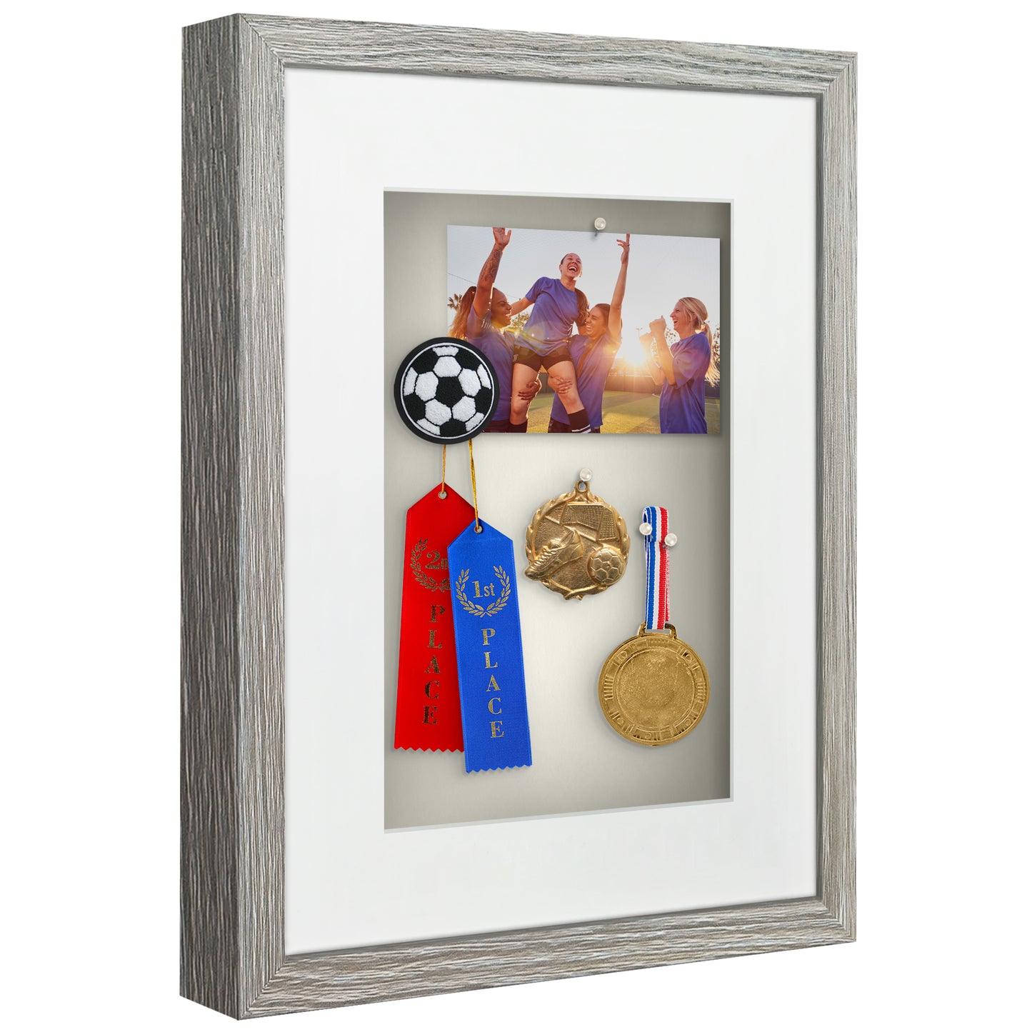 Shadow Box Frame with Mat and Soft Linen Back - Small Shadow Box Frame with Engineered Wood