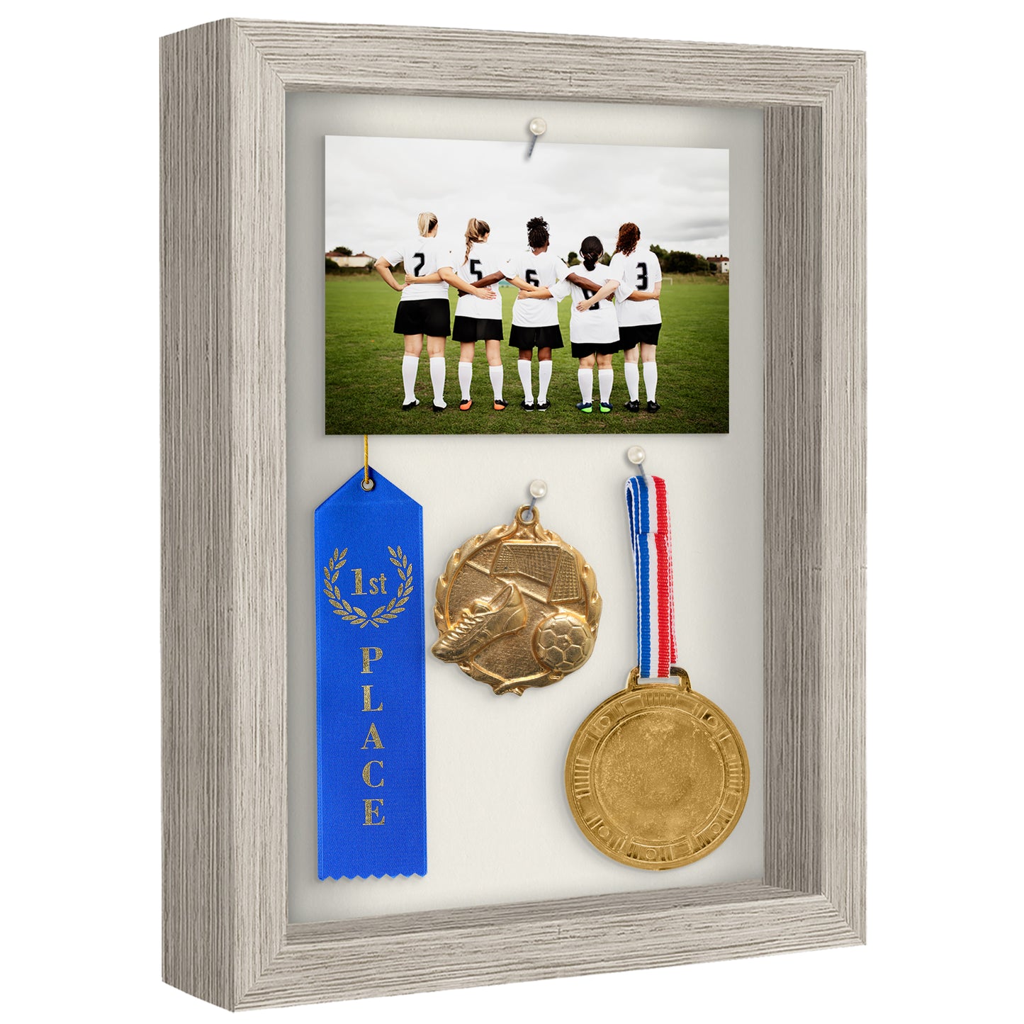 Shadow Box Frame with Soft Linen Back - Engineered Wood for Wall and Tabletop