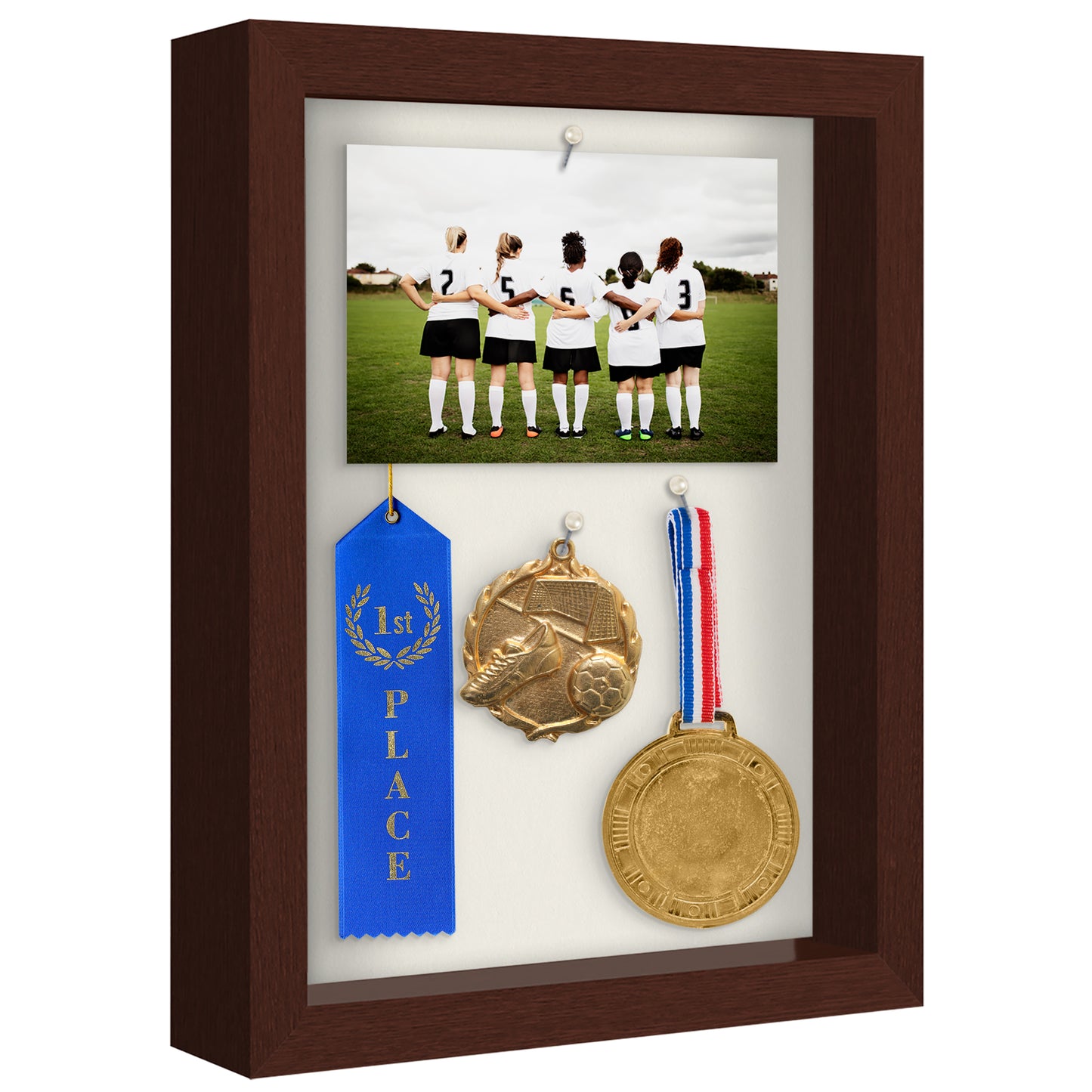 Shadow Box Frame with Soft Linen Back - Engineered Wood for Wall and Tabletop