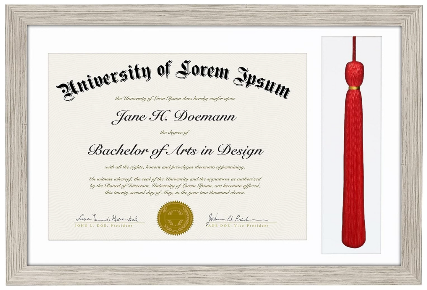 11x16 Diploma Frame with Tassel Display | Legacy Collection