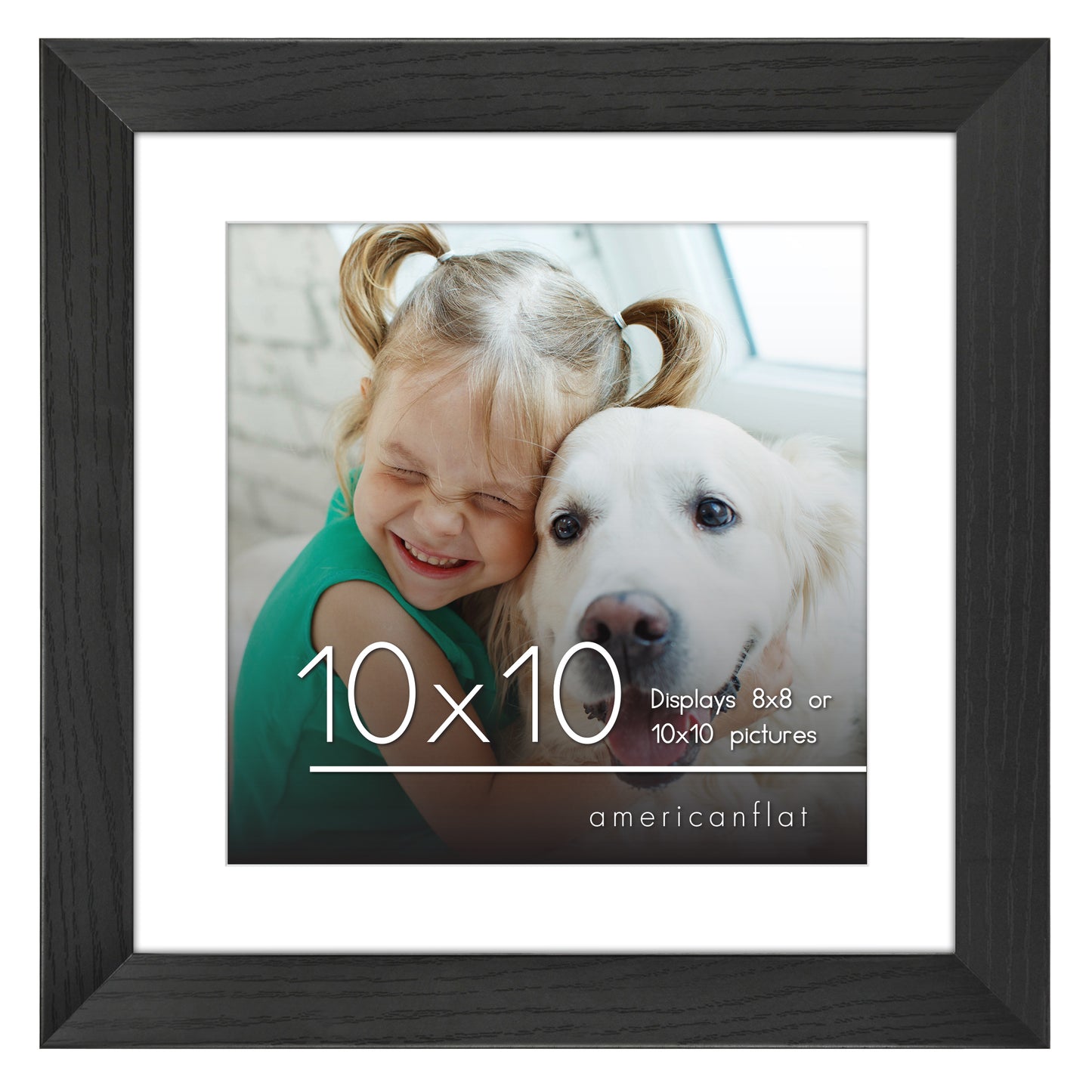 Wide Frame Picture Frame with Mat | Choose Size and Color