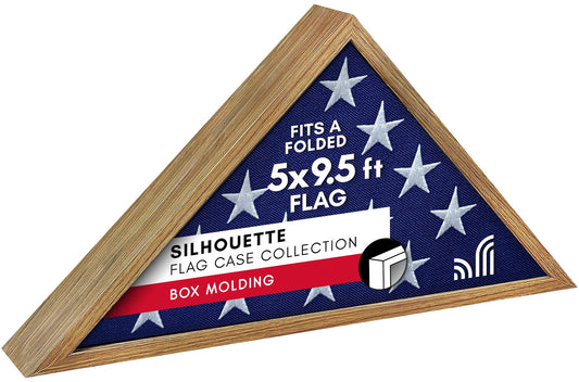 Americanflat Large Flag Display Case - Fits Folded 5x9.5' Burial Flags - Silhouette Collection - Display Box for Wall or Tabletop - Barn Wood