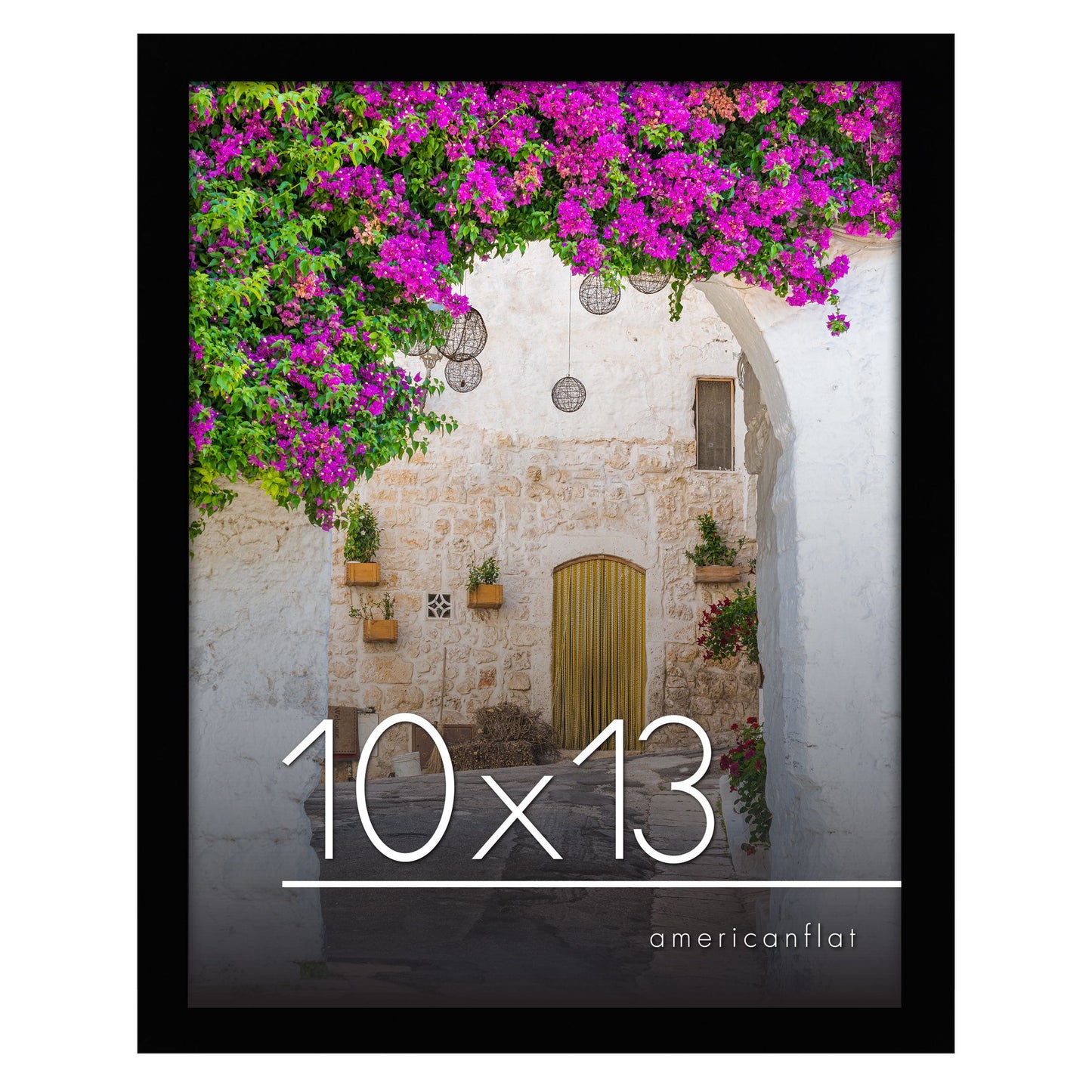 Americanflat 10x13 Picture Frame with Shatter-Resistant Glass - Signature Collection - Gallery-Style Frames Made of Engineered Wood - Photo Frame for Wall Display - Black
