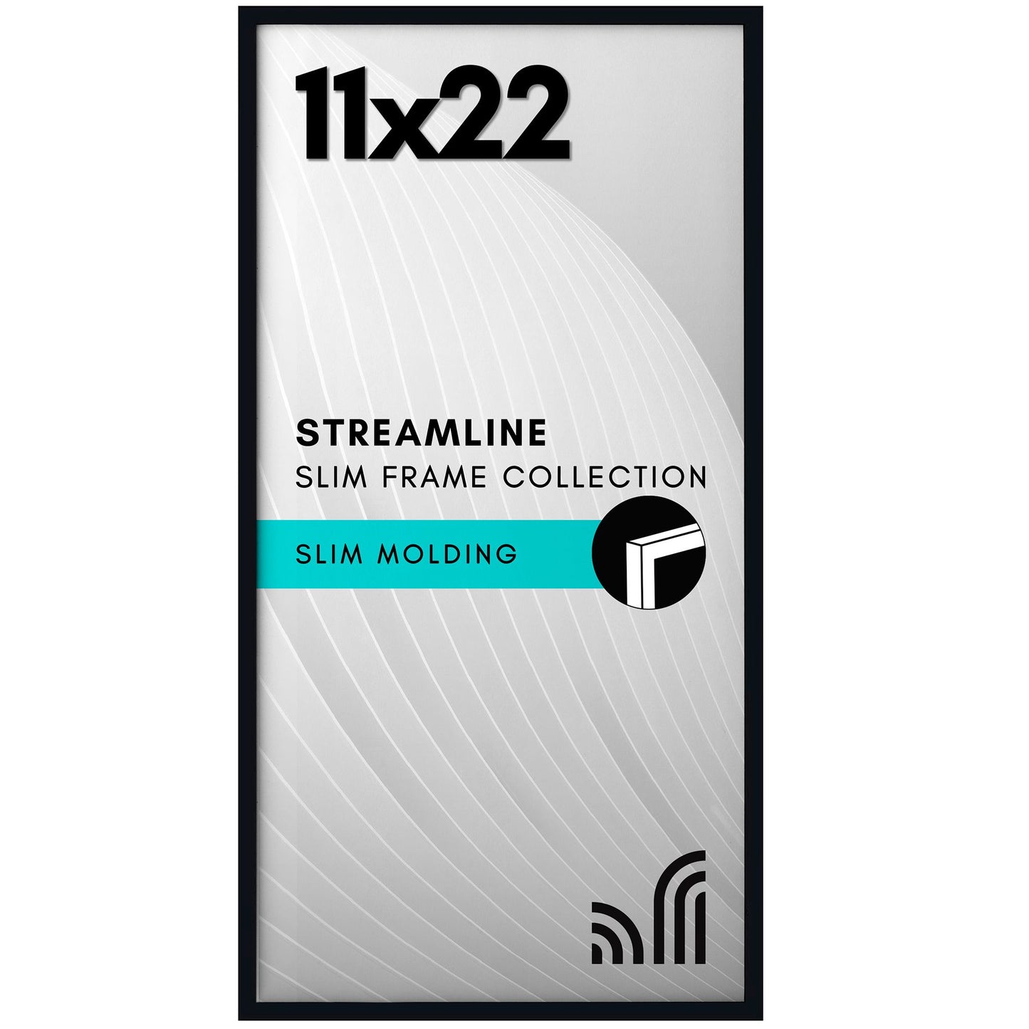 Americanflat 11x22 Newspaper Frame with Polished Plexiglass - Display for Assorted Media Articles - Streamline Collection - Thin Border Picture Frame for Wall Display - Black