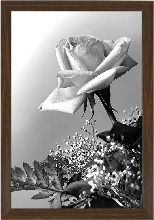 Americanflat 12x18 Poster Frame with Polished Plexiglass - Walnut Picture Frame with Engineered Wood - Epic Collection - Wide Photo Frame for Wall Display