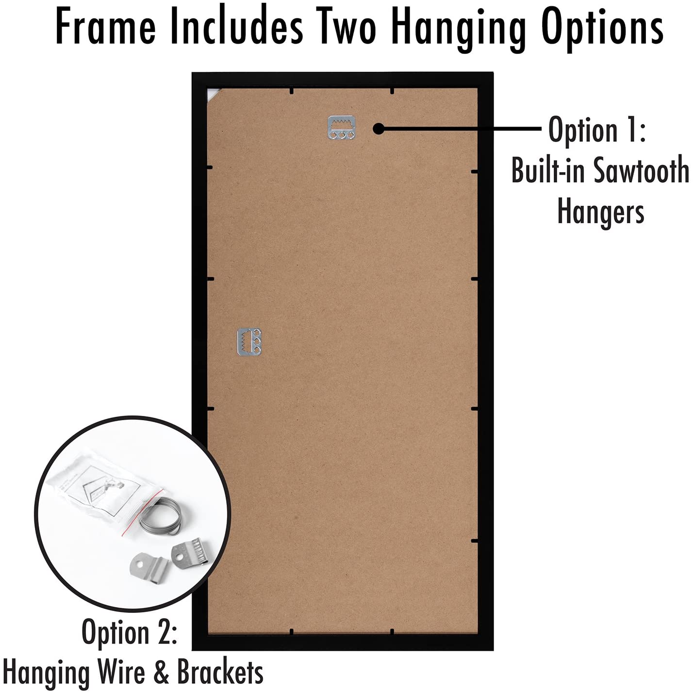 Assorted Media Cover Frame - Hanging Hardware Included - Fits 11x22 Inch Newspapers - Picture Frame - Americanflat