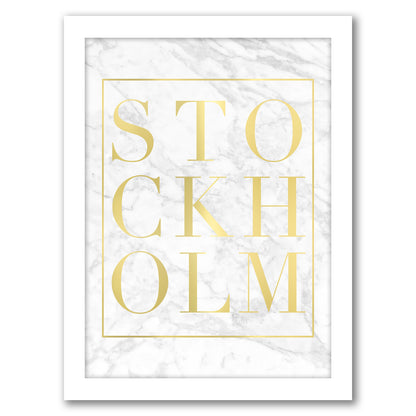 Stockholm White Marble By Nuada - Framed Print