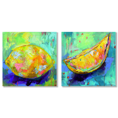 Lemon - 2 Piece Gallery Wrapped Canvas Set by Wild Apple Portfolio - Art Set - Americanflat