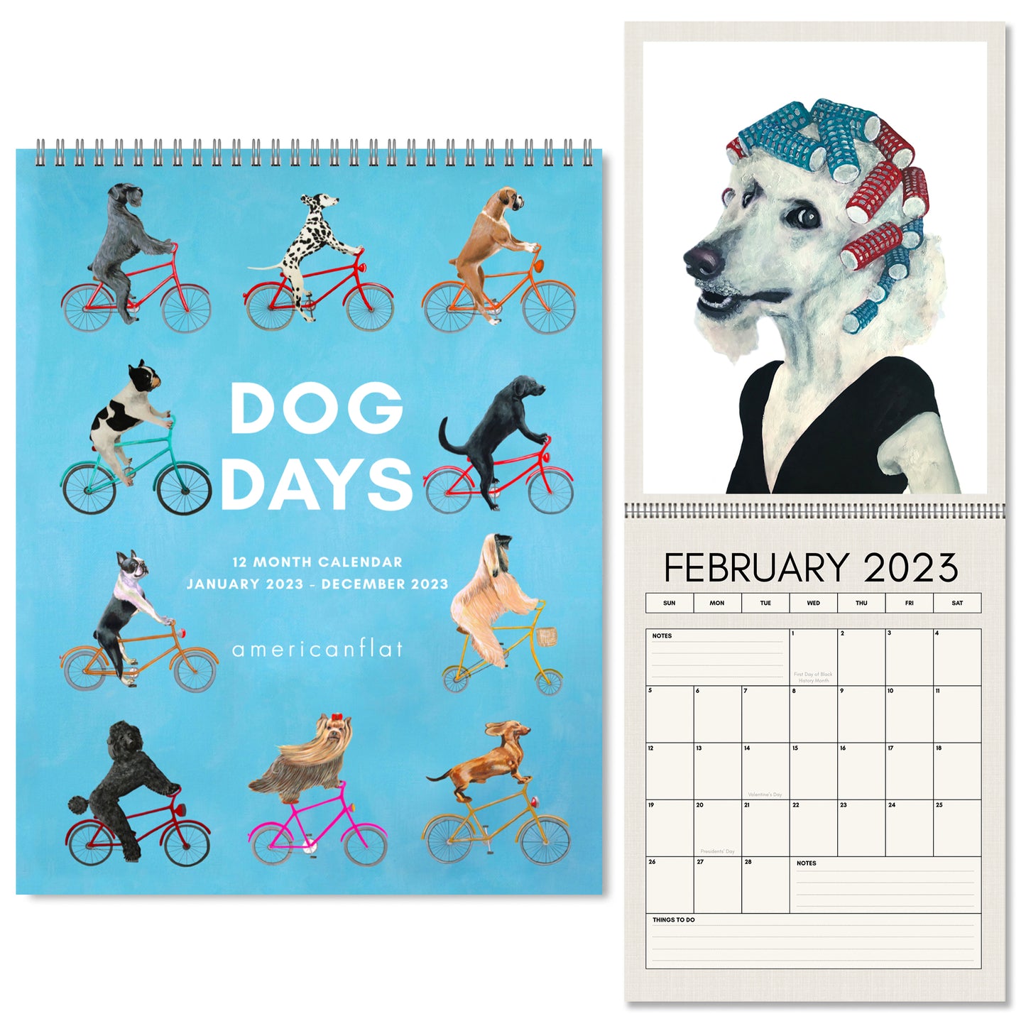 Dog Days Art Prints Design by Coco de Paris - 2023 Wall Calendar
