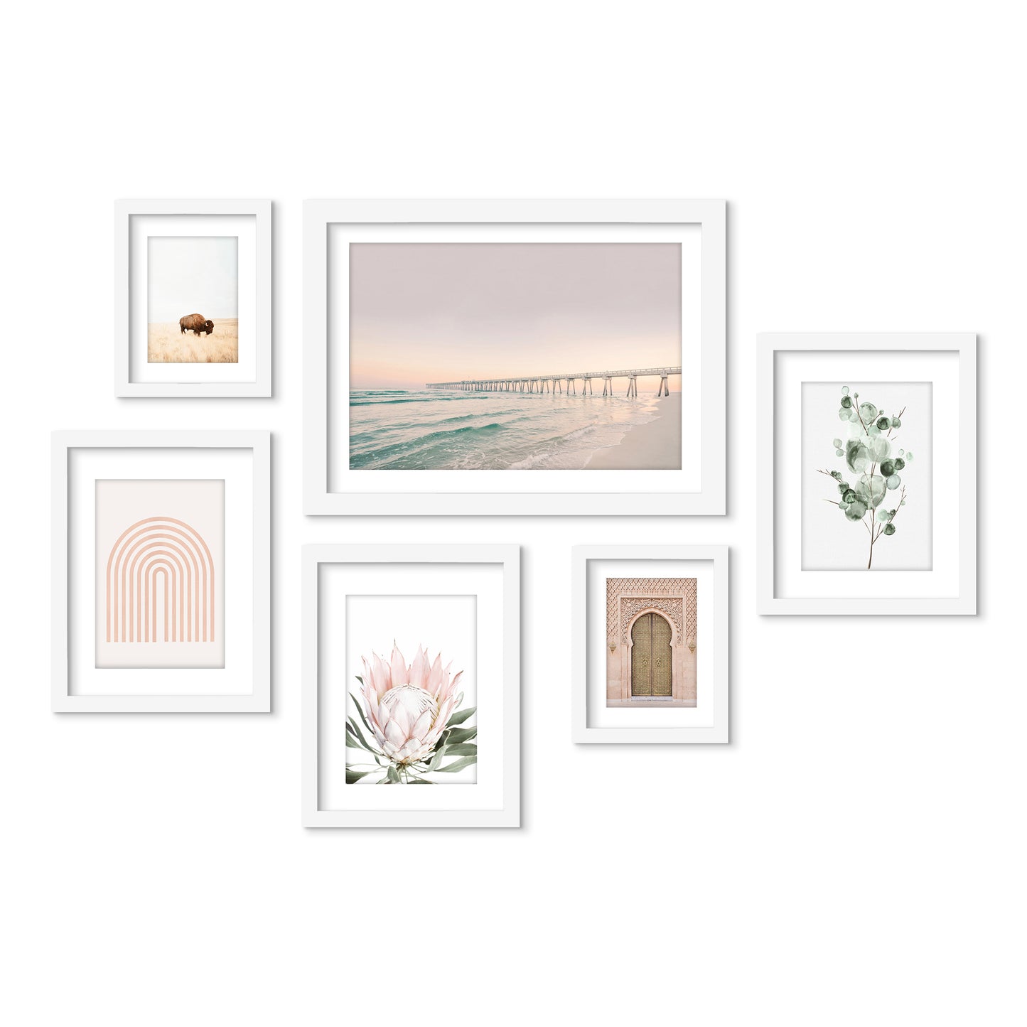 Beach Boardwalk - 6 Piece Framed Gallery Wall Set - Americanflat
