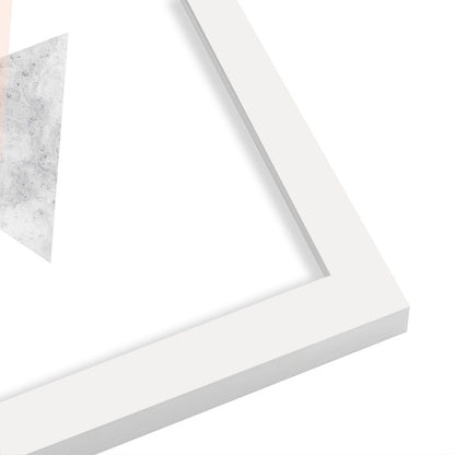 Scandinavian Triangles By Wall + Wonder - White Framed Print