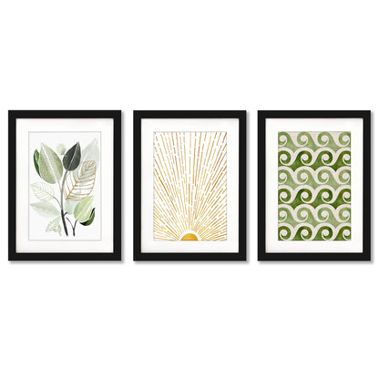 Let The Sunshine In by Modern Tropical - 3 Piece Gallery Framed Print Art Set - Americanflat