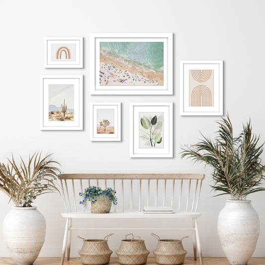 Pastel Beach - 6 Piece Framed Gallery Wall Set - Americanflat