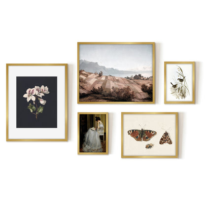 5 Piece Vintage Gallery Wall Art Set - Idyllic Reflections Art by Wall + Wonder