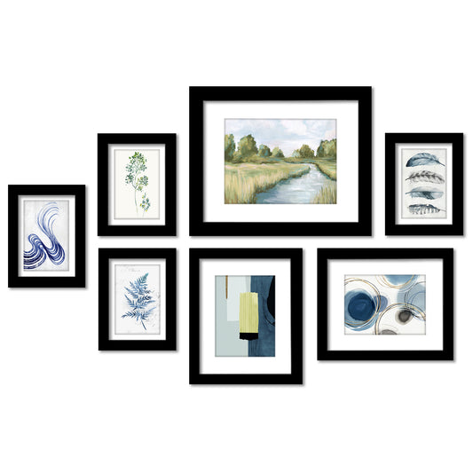 Feather Soft Scenery by PI Creative - 7 Piece Framed Gallery Wall Art Set - Americanflat