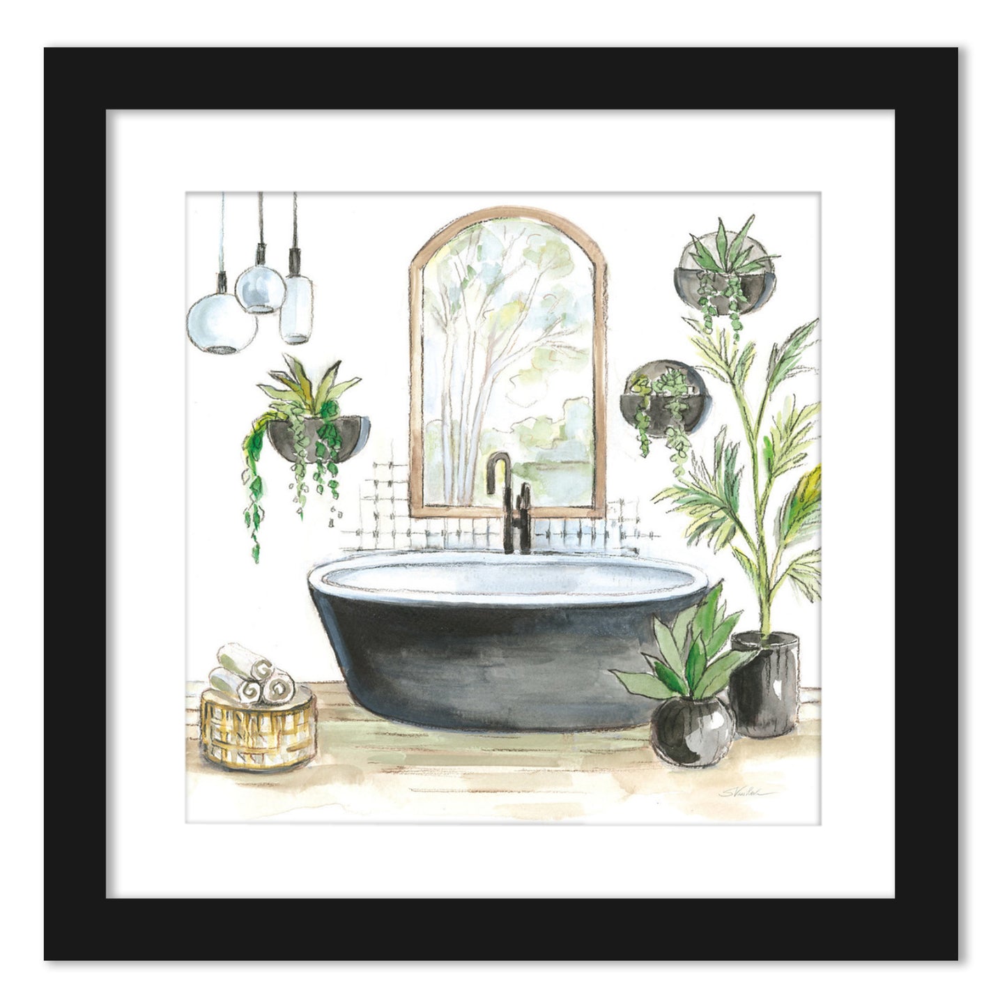 Tropical Shower Plants - Set of 2 Framed Prints by Wild Apple - Americanflat