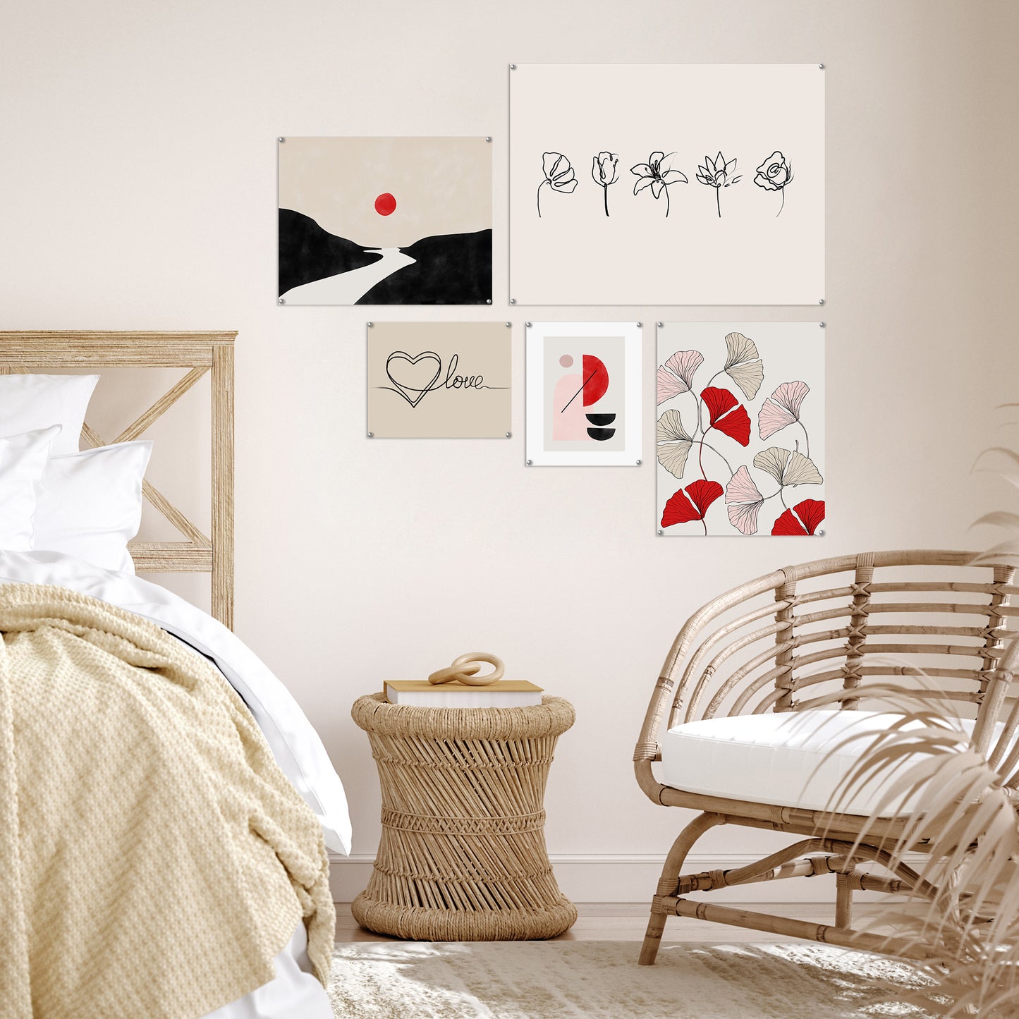 Americanflat Boho Modern Nature by The Print Republic - 5 Piece Set