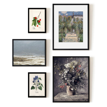 5 Piece Vintage Gallery Wall Art Set - Enchanting Blooms Art by Wall + Wonder