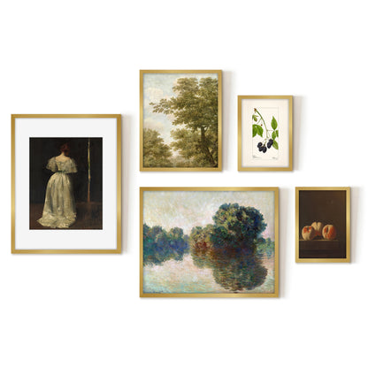 5 Piece Vintage Gallery Wall Art Set - Nature's Brushstrokes Art by Wall + Wonder