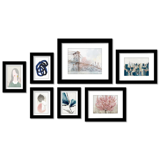 Misty Day In Manhattan by PI Creative - 7 Piece Framed Gallery Wall Art Set - Americanflat
