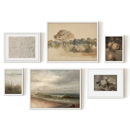 6 Piece Vintage Gallery Wall Art Set - Enchanting Tapestry Art by Maple + Oak