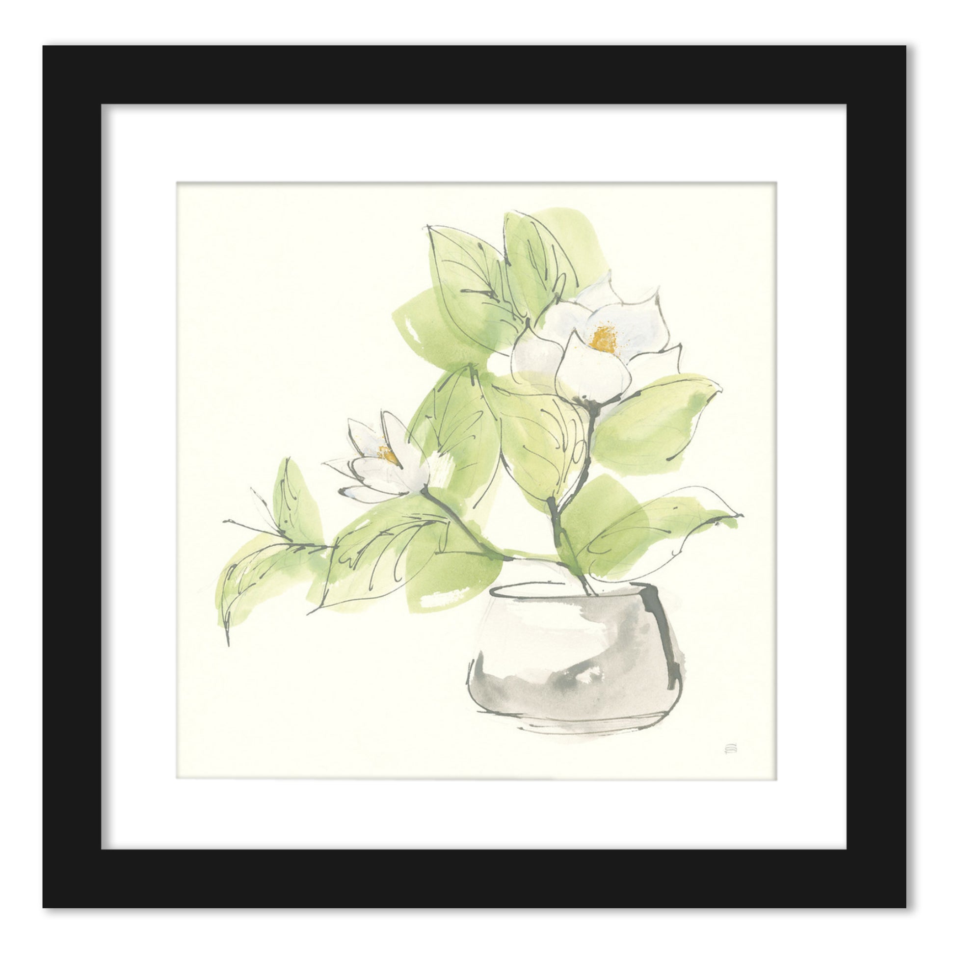 White Magnolias - Set of 4 Framed Prints by Wild Apple - Americanflat