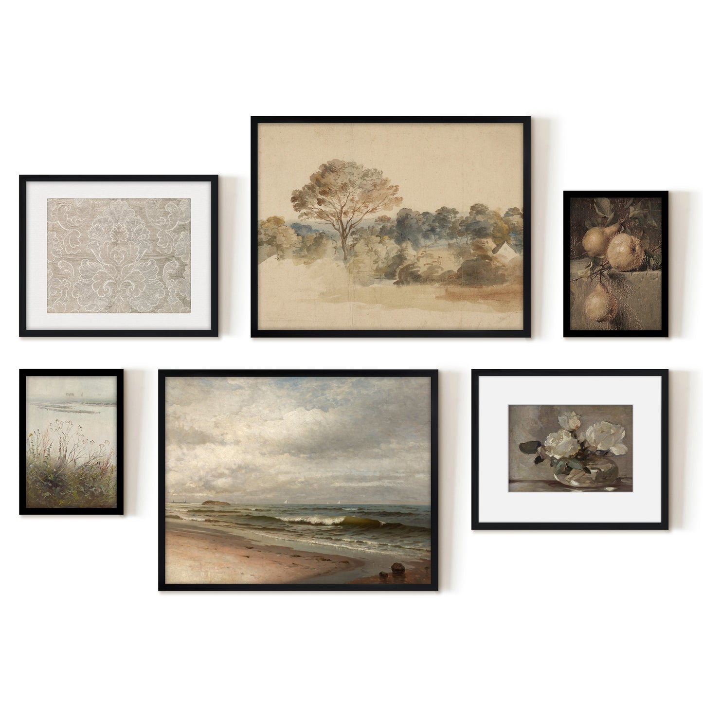 6 Piece Vintage Gallery Wall Art Set - Enchanting Tapestry Art by Maple + Oak