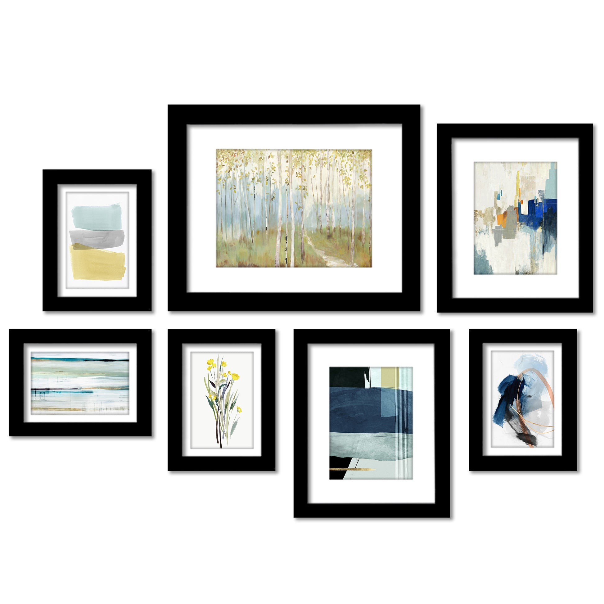 Abstract Views by PI Creative - 7 Piece Framed Gallery Wall Art Set - Americanflat