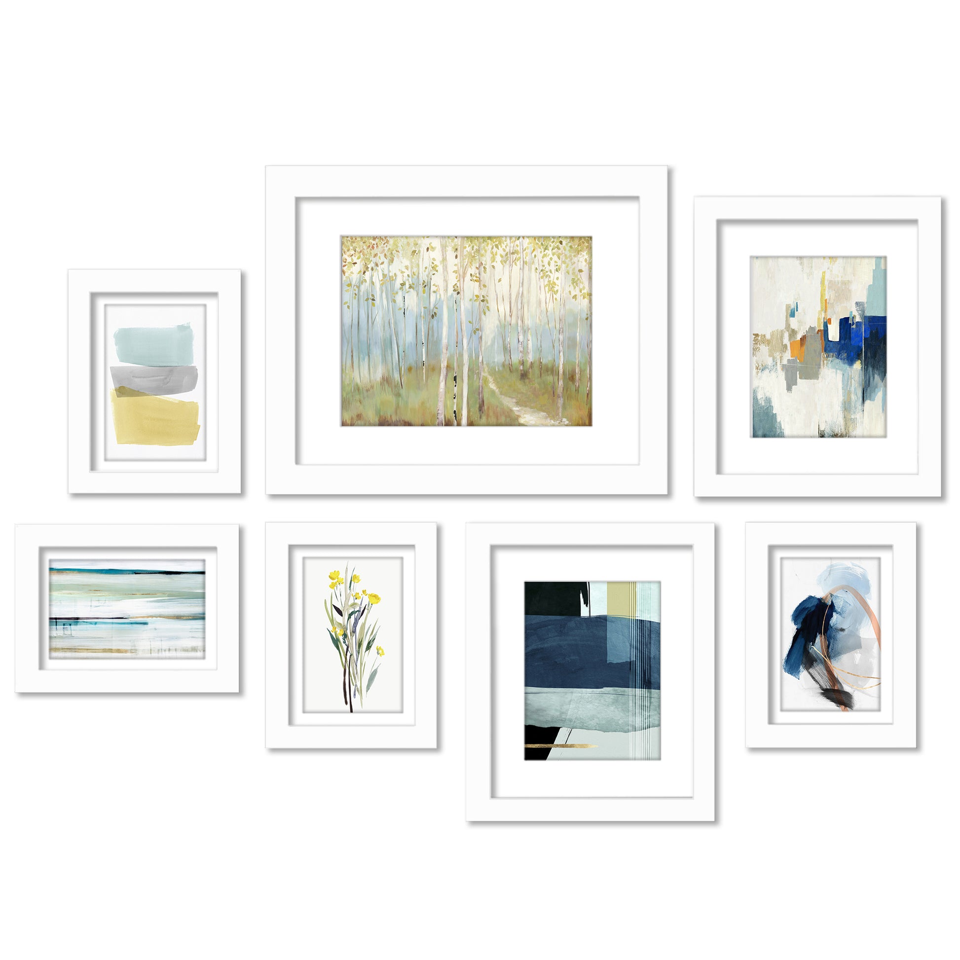 Abstract Views by PI Creative - 7 Piece Framed Gallery Wall Art Set - Americanflat