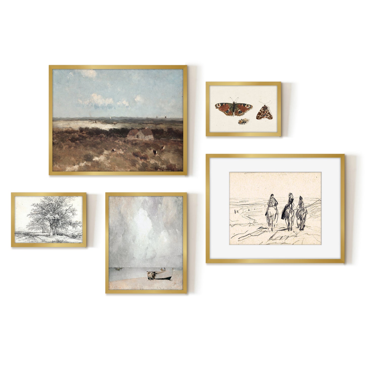 5 Piece Vintage Gallery Wall Art Set - Captured Whimsy Art by Wall + Wonder