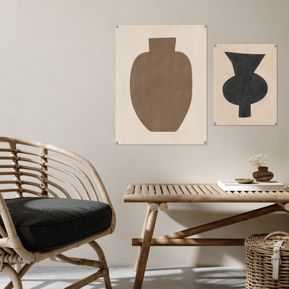 Americanflat Neutral Tones Minimalist Abstract by The Print Republic - 2 Piece Set