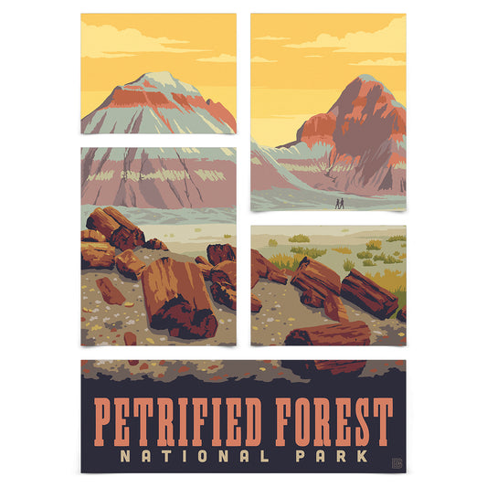 Petrified Forest National Park 5 Piece Grid Wall Art Room Decor Set  - Print
