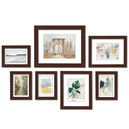 Earth Tone World Travel by PI Creative - 7 Piece Framed Gallery Wall Art Set - Americanflat