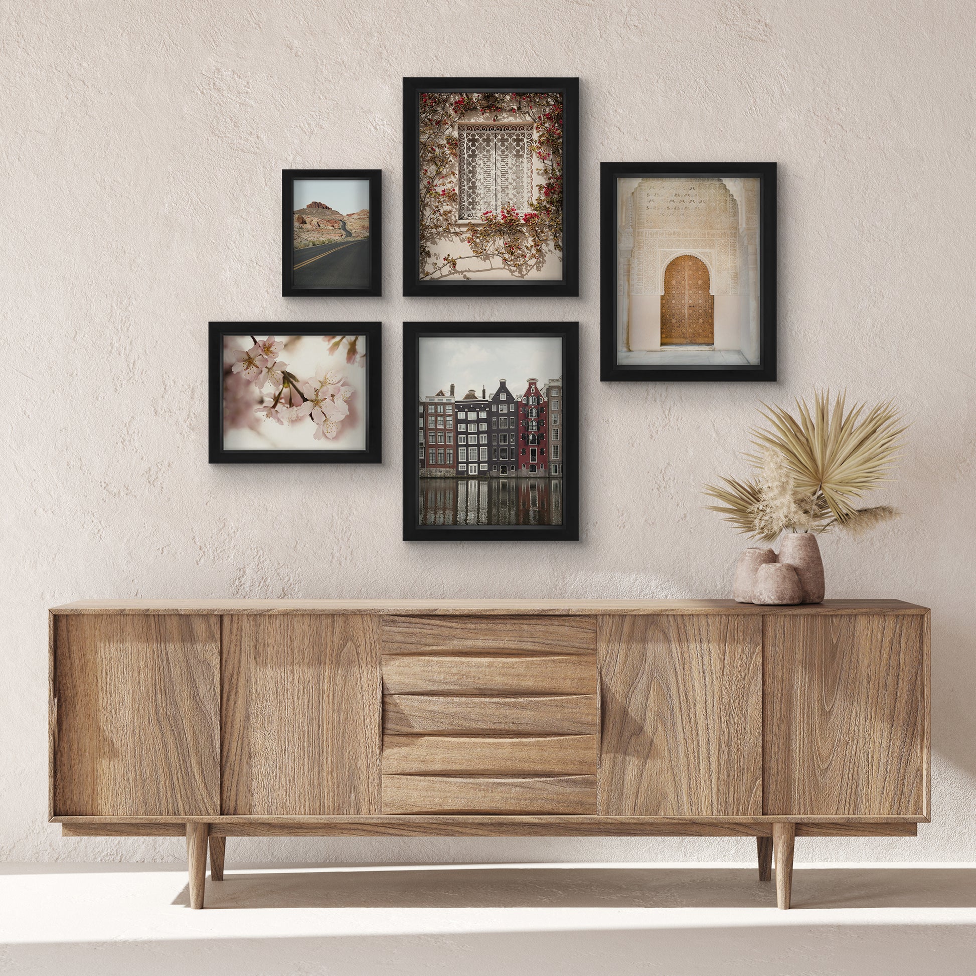 Wanderlust Window - 5 Piece Shadowbox Frame Gallery Wall Art Set - Americanflat