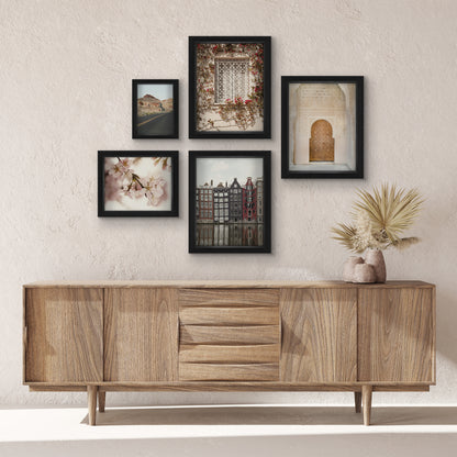 Wanderlust Window - 5 Piece Shadowbox Frame Gallery Wall Art Set - Americanflat